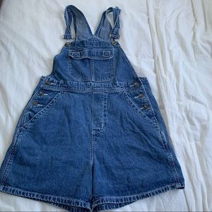 Denim short overalls